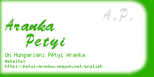 aranka petyi business card